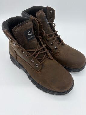 Wolverine Brown Lace-Up Work Boots